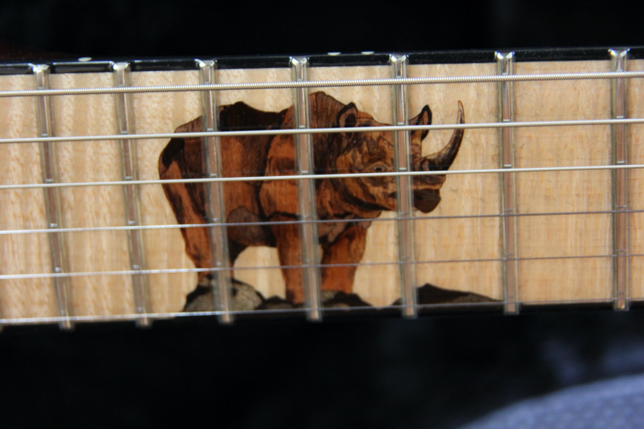 Rhino fingerboard inlay