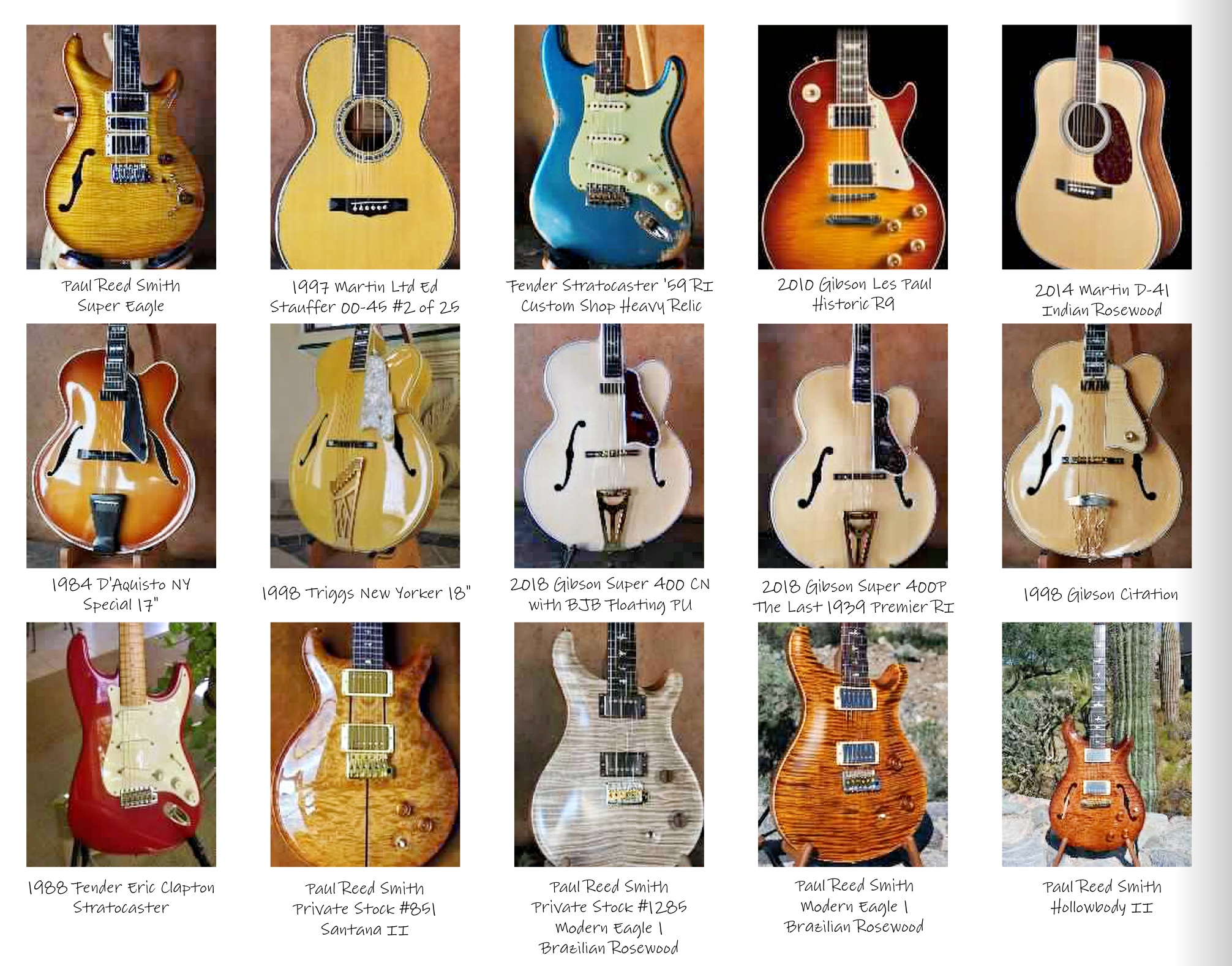 Original Gallery of Sold Guitars page 7 from A Guitar Story